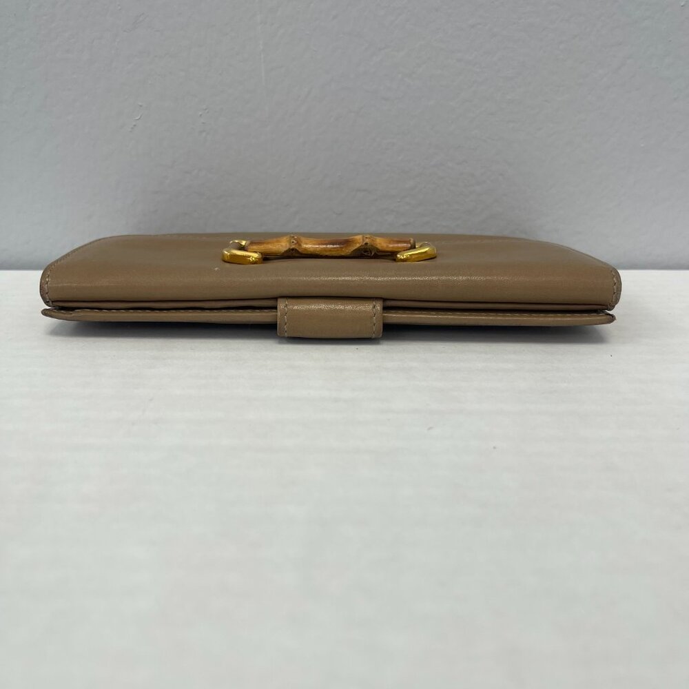 Gucci Bamboo Bi-Fold Leather Wallet in Tan - Preowned - Picture 7 of 10